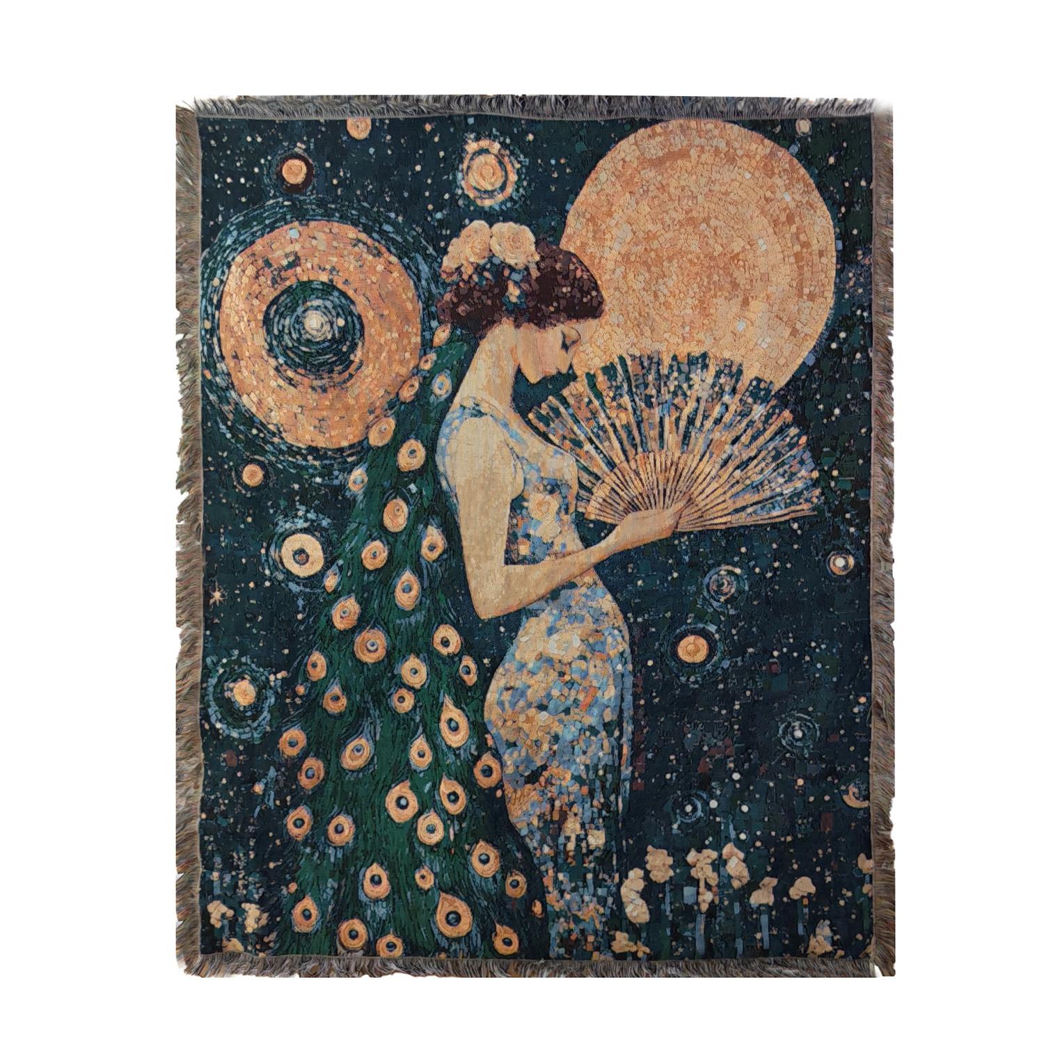 Impressionist, Klimt-inspired Style, Line Rug, Mysterious Peacock Princess, Decorative Rug, Sofa Throw
Impressionist, Klimt-inspired Style, Line Rug, Mysterious Peacock Princess, Decorative Rug, Sofa Throw