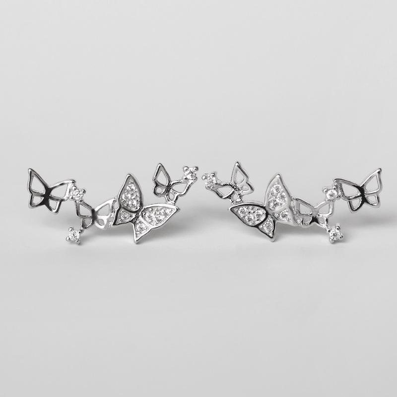 925 Sterling Silver Butterfly Diamond Earrings for Women - Simple, Fashionable Korean Style Jewelry 925 Silver серебряный
925 Sterling Silver Butterfly Diamond Earrings for Women - Simple, Fashionable Korean Style Jewelry 925 Silver серебряный