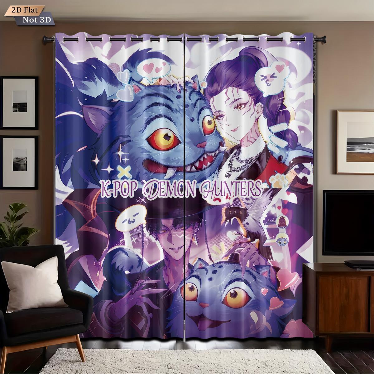 2Pcs K-Pop Demon Hunters Print Blackout Curtains Multiple Size Living Room Bedroom Insulation Decoration Machine Washable 140x160&Grommet Top
2Pcs K-Pop Demon Hunters Print Blackout Curtains Multiple Size Living Room Bedroom Insulation Decoration Machine Washable 140x160&Grommet Top