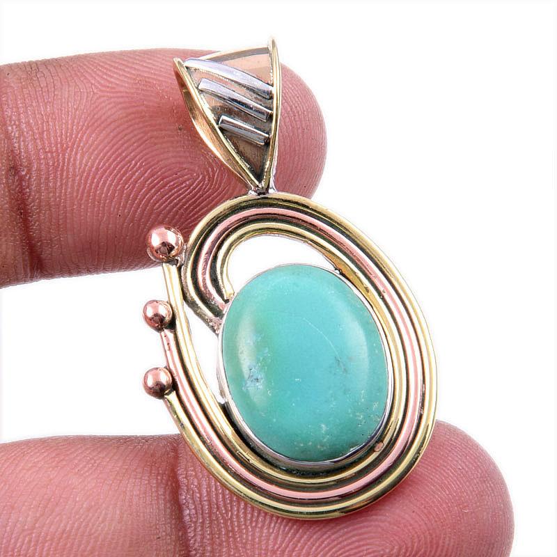 Natural Tibetan Turquoise Gemstone 925 Solid Silver Two Tone Pendant 1.50 W9Q14
Natural Tibetan Turquoise Gemstone 925 Solid Silver Two Tone Pendant 1.50 W9Q14