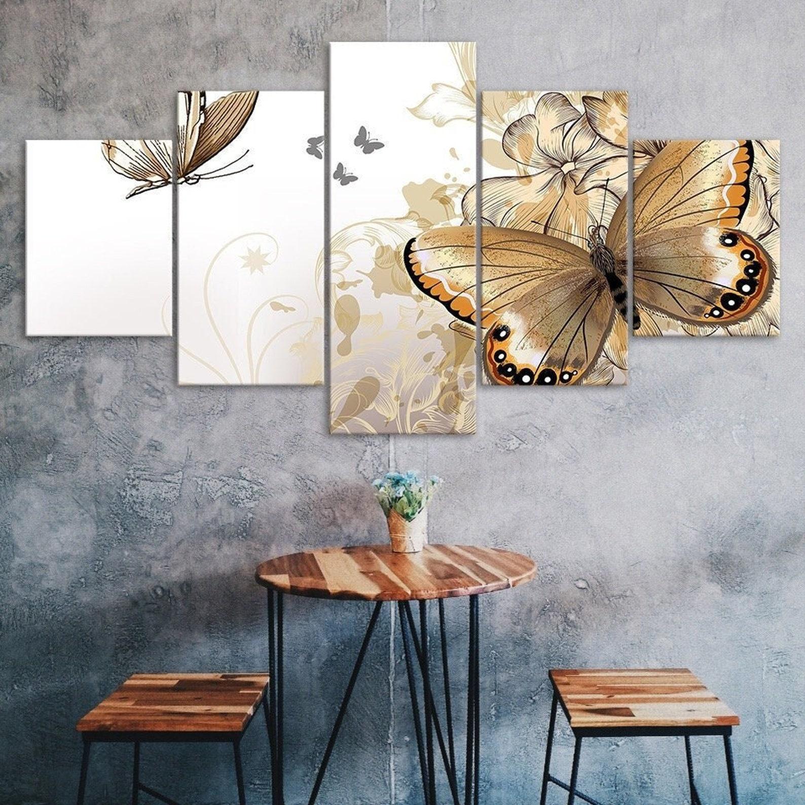 Golden Butterfly Art 5 Piece Five Panel Wall Canvas Print Modern Poster Pictures Home Decor Gift For Him For Her 20X35 20X45 20X55CM
Golden Butterfly Art 5 Piece Five Panel Wall Canvas Print Modern Poster Pictures Home Decor Gift For Him For Her 20X35 20X45 20X55CM