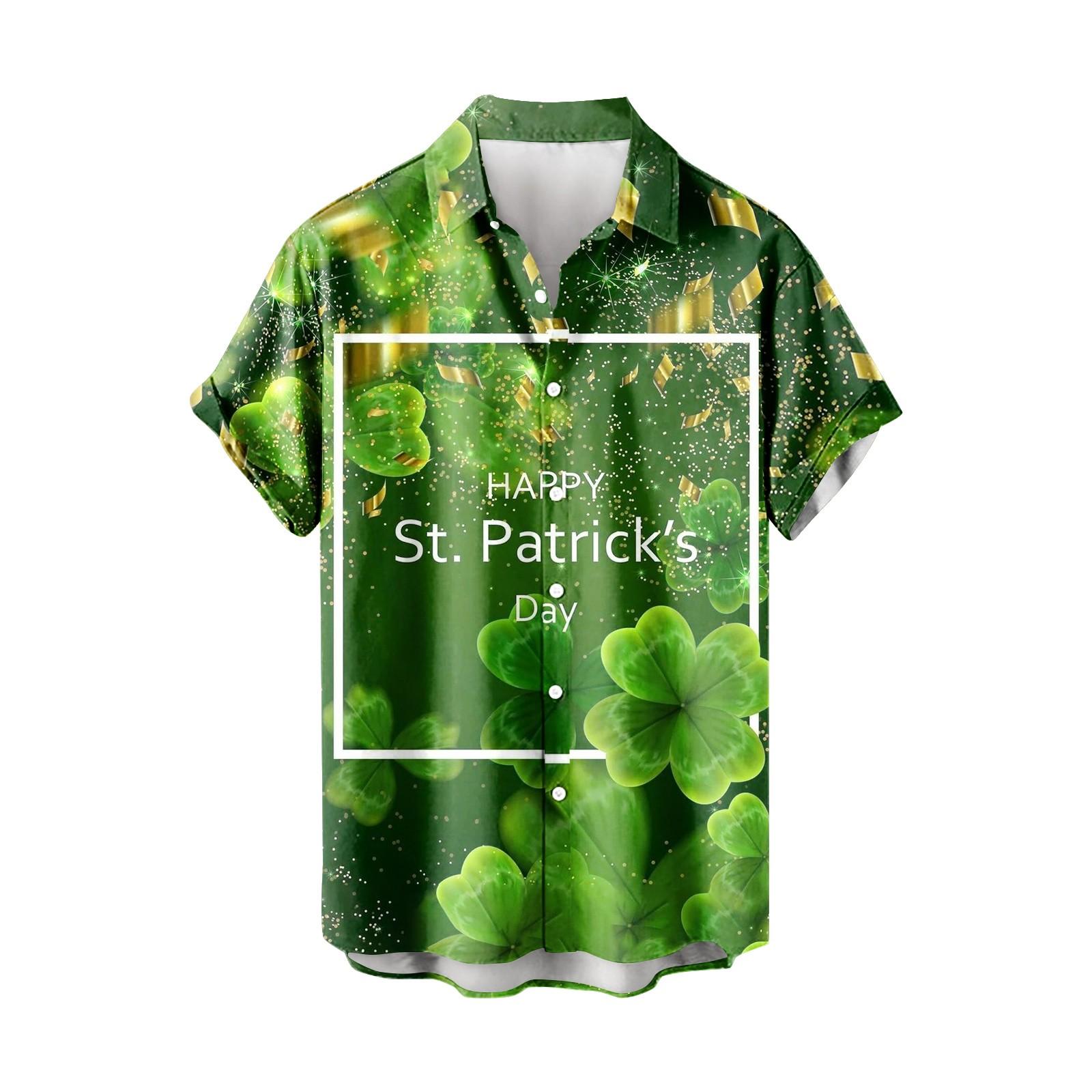 Мужская ул.. Рубашки с короткими рукавами и пуговицами на день Святого Патрика, мужские повседневные модные рубашки с короткими рукавами XL белый
Мужская ул.. Рубашки с короткими рукавами и пуговицами на день Святого Патрика, мужские повседневные модные рубашки с короткими рукавами XL белый