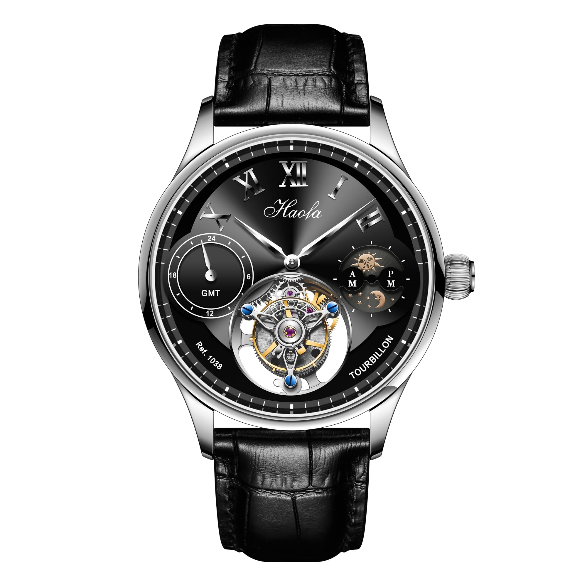 HAOFA Watch Tourbillon Mechanical Day and Night GMT Genuine Leather Strap Stylish Waterproof Luxury Watch Popular Gift for Men Men s Men s
HAOFA Watch Tourbillon Mechanical Day and Night GMT Genuine Leather Strap Stylish Waterproof Luxury Watch Popular Gift for Men Men s Men s