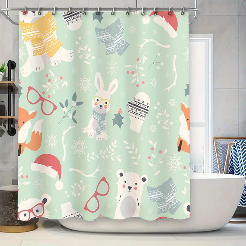Christmas-Themed Animal Shower Curtain Set Featuring Cute Winter Hats And Accessories Perfect For Bathroom Decor! W60H190(CM)-1 Pcs
Christmas-Themed Animal Shower Curtain Set Featuring Cute Winter Hats And Accessories Perfect For Bathroom Decor! W60H190(CM)-1 Pcs