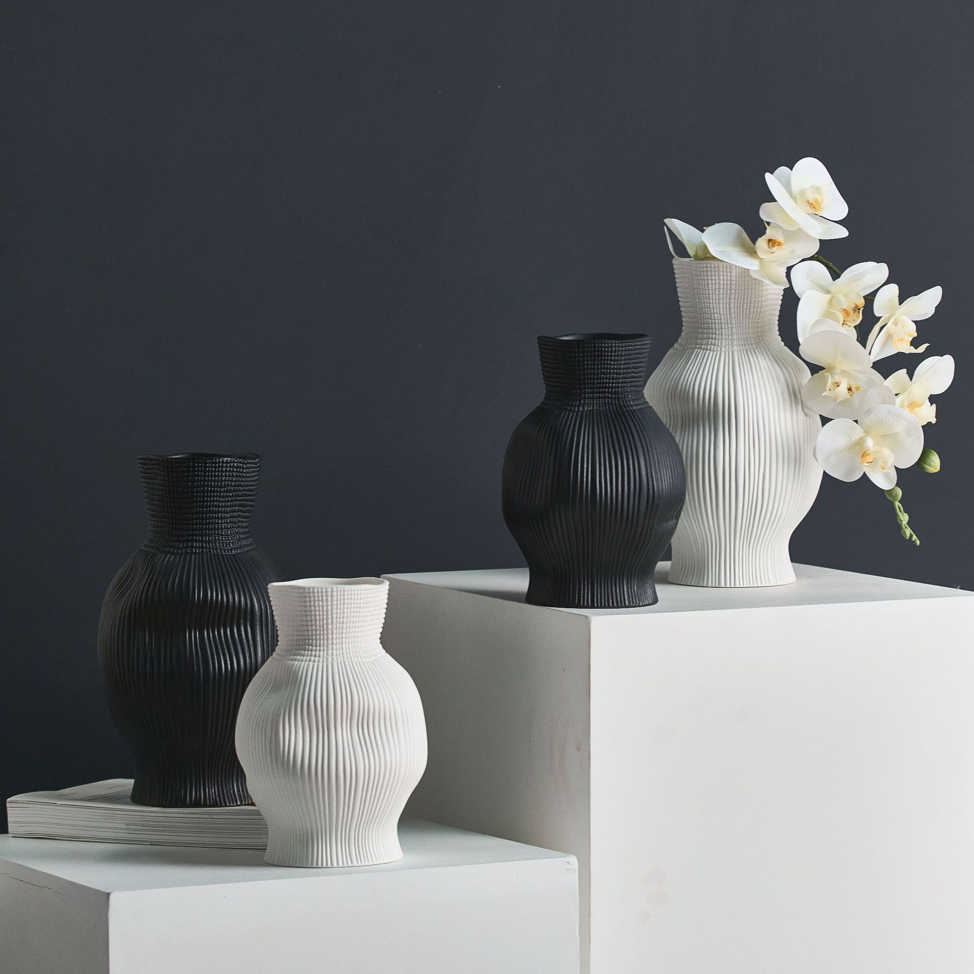 Ceramic Vase Geometric Fringe Black and White Vase Floral Arrangement Accessories Hydroponic Ornaments Flower Vases Home Decor
Ceramic Vase Geometric Fringe Black and White Vase Floral Arrangement Accessories Hydroponic Ornaments Flower Vases Home Decor