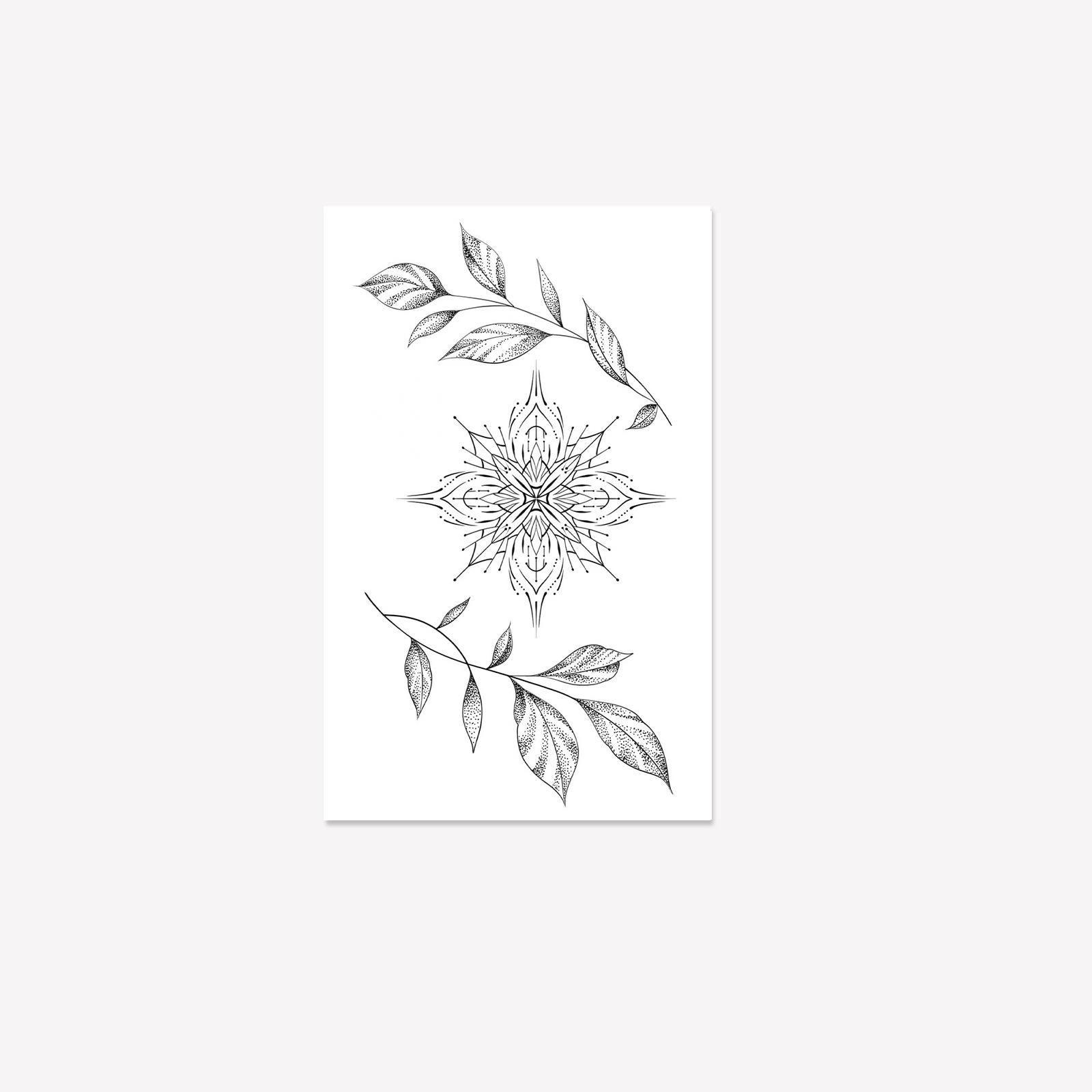 Small Fresh Mandala Flower Tattoo Sticker Waterproof And Long-Lasting High-End Twig Leaf Arm Tattoo Sticker 12*19CM
Small Fresh Mandala Flower Tattoo Sticker Waterproof And Long-Lasting High-End Twig Leaf Arm Tattoo Sticker 12*19CM