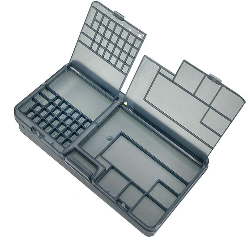 1 шт. Організатор аксесуарів для гвинтів DIY Зберігання для інструменту ремонту телефону Яскраво-чорний Двошаровий ящик для зберігання електронних компонентів
1 шт. Організатор аксесуарів для гвинтів DIY Зберігання для інструменту ремонту телефону Яскраво-чорний Двошаровий ящик для зберігання електронних компонентів