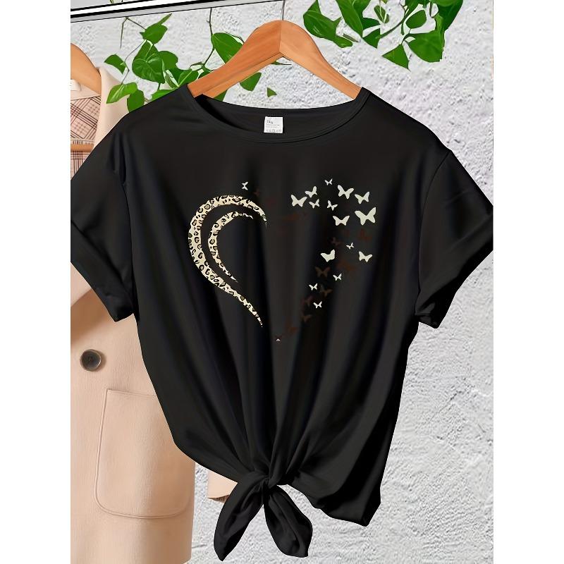 European Size Fashionable Plus-Size Short-Sleeve T-Shirt with Heart Design, Made from Fabric, a Comfortable Top for All Seasons 4XL чорний
European Size Fashionable Plus-Size Short-Sleeve T-Shirt with Heart Design, Made from Fabric, a Comfortable Top for All Seasons 4XL чорний