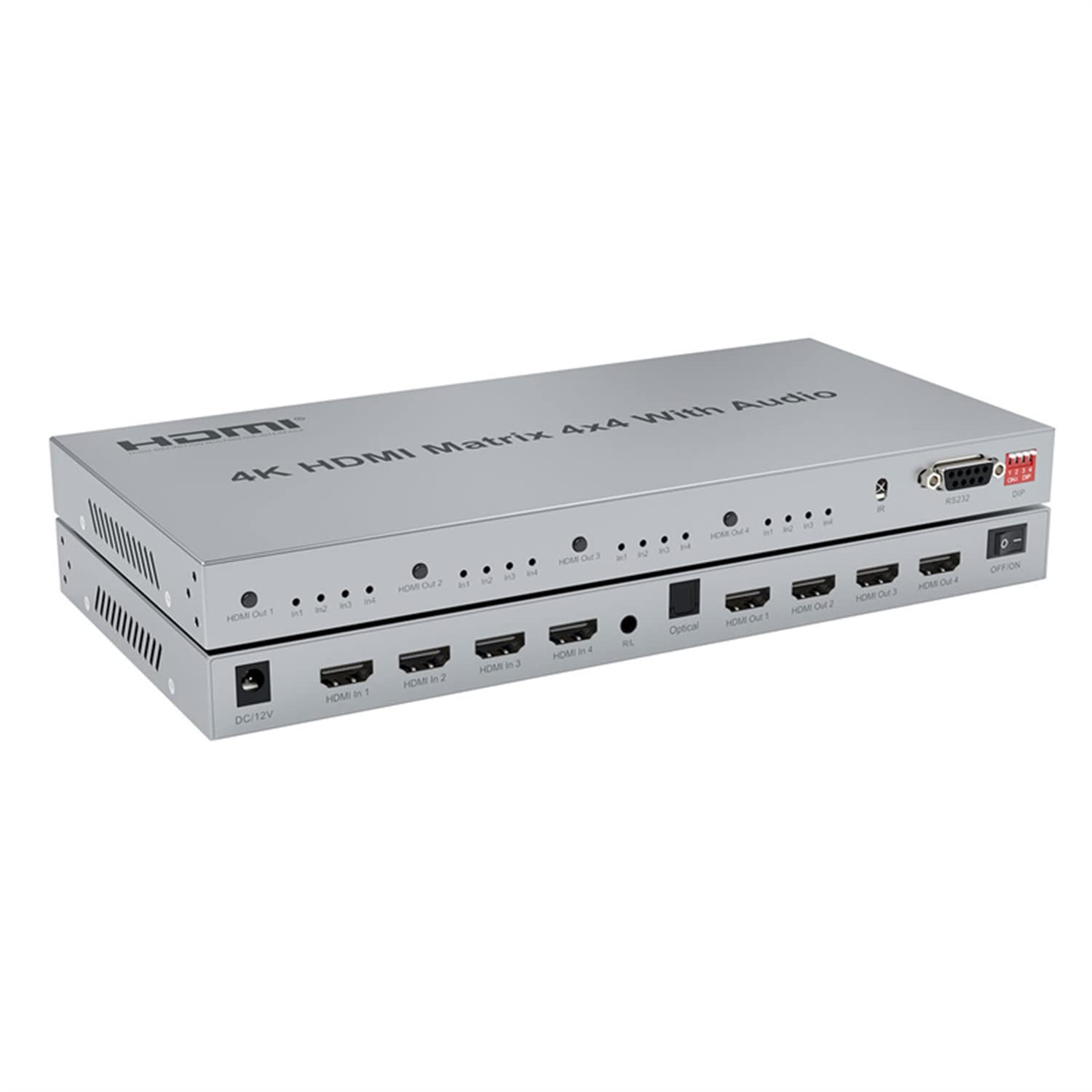 4K HDMI Matrix 4X4 with Audio Extractor HDMI Matrix Switch 4x4 HDMI Matrix Switcher Splitter Selector Box Support HDR 18Gbps EDID RS232 4K@60Hz 2.0
4K HDMI Matrix 4X4 with Audio Extractor HDMI Matrix Switch 4x4 HDMI Matrix Switcher Splitter Selector Box Support HDR 18Gbps EDID RS232 4K@60Hz 2.0
