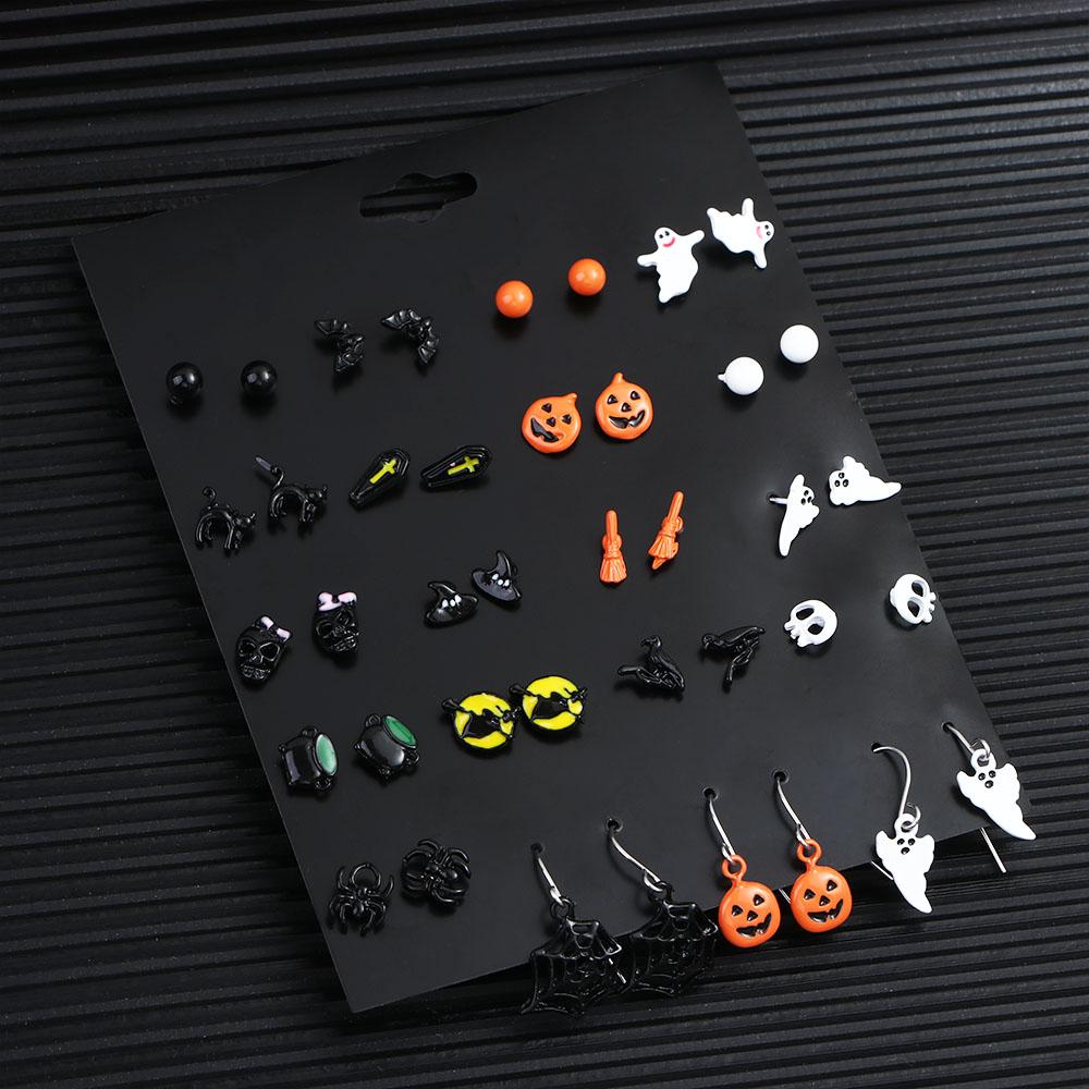 Retro Bat Ghost Skull Head Cobweb Party Accessories Women s Earrings Ear Jewelry Halloween Ear Stud 20pairs
Retro Bat Ghost Skull Head Cobweb Party Accessories Women s Earrings Ear Jewelry Halloween Ear Stud 20pairs