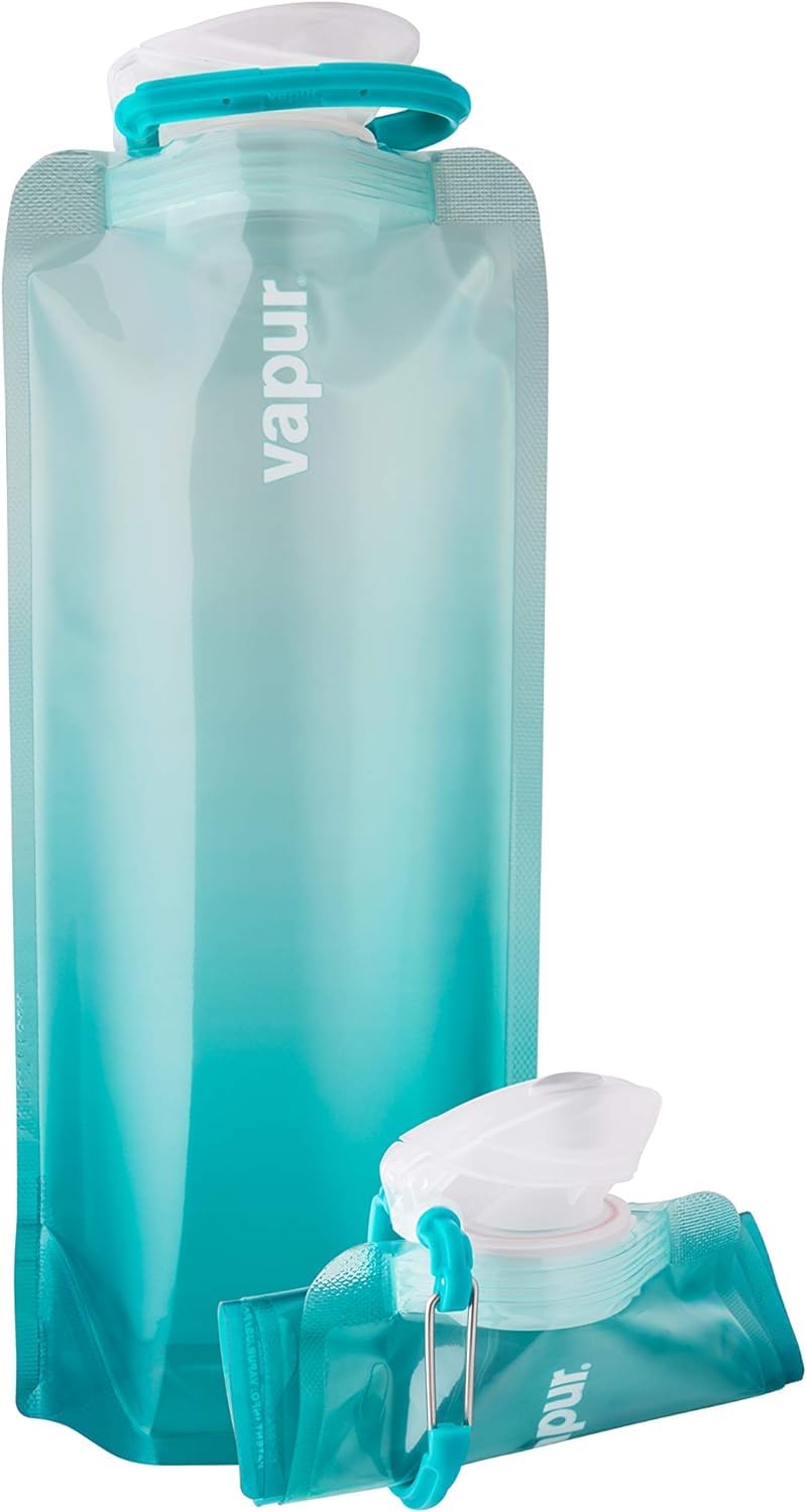 Vapur Collapsible Water Bottle 1 Liter 33 Ounces Reusable Leakproof Water Bottle with Carabiner for Workout Camping Backpacking Hiking Travel Malibu
Vapur Collapsible Water Bottle 1 Liter 33 Ounces Reusable Leakproof Water Bottle with Carabiner for Workout Camping Backpacking Hiking Travel Malibu