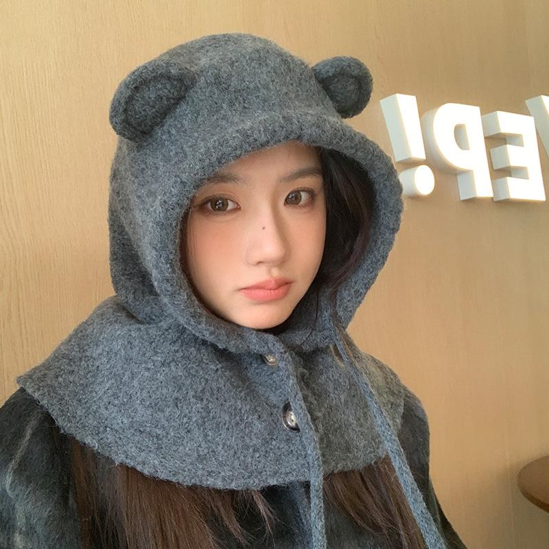 Милая и симпатичная утолщенная шерстяная шапка-медведь на зиму, ветрозащитная и теплая шапка-шарф, уличная повседневная шапка для защиты ушей One Size
Милая и симпатичная утолщенная шерстяная шапка-медведь на зиму, ветрозащитная и теплая шапка-шарф, уличная повседневная шапка для защиты ушей One Size