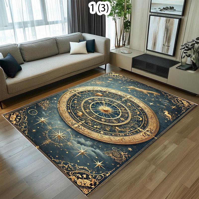 Black Gold Astrology Zodiac Pattern Area Rug Mystical Occult Style Non-Slip Floor Carpet for Living Rooms Home Decor Areas 40x60cm
Black Gold Astrology Zodiac Pattern Area Rug Mystical Occult Style Non-Slip Floor Carpet for Living Rooms Home Decor Areas 40x60cm