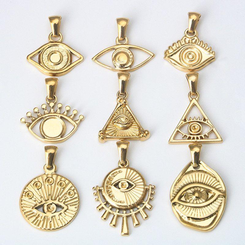 Stainless Steel Golden Variety Devil s Eye Pendant Bracelet Necklace Accessories Titanium Steel DIY Ornament Accessories 3# Gold Single Pendant
Stainless Steel Golden Variety Devil s Eye Pendant Bracelet Necklace Accessories Titanium Steel DIY Ornament Accessories 3# Gold Single Pendant