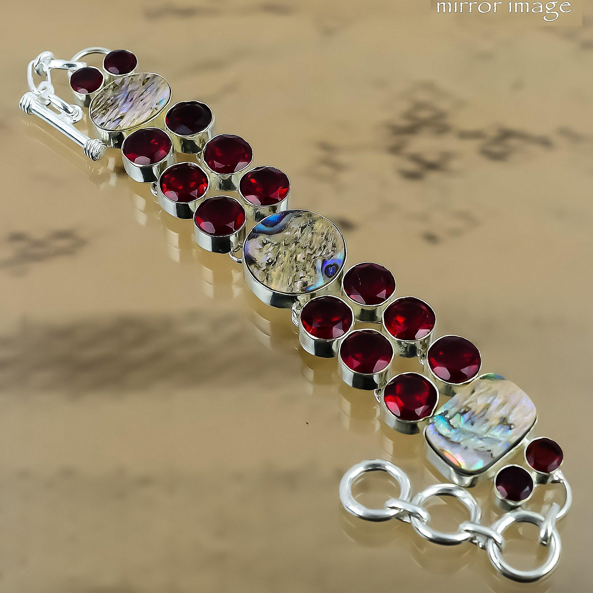 925 Silver Abalone Shell Stone Mozambique Garnet Sister Chain Bracelet Jewelry Adjustable
925 Silver Abalone Shell Stone Mozambique Garnet Sister Chain Bracelet Jewelry Adjustable