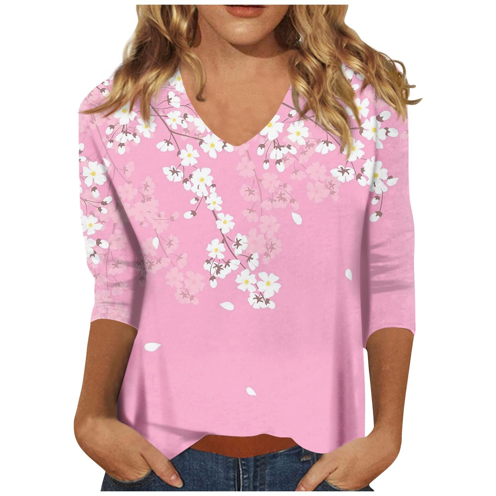 Женская мода на каждый день Повседневная футболка с v-образным вырезом и рукавами три четверти с принтом Топ L розовый
Женская мода на каждый день Повседневная футболка с v-образным вырезом и рукавами три четверти с принтом Топ L розовый