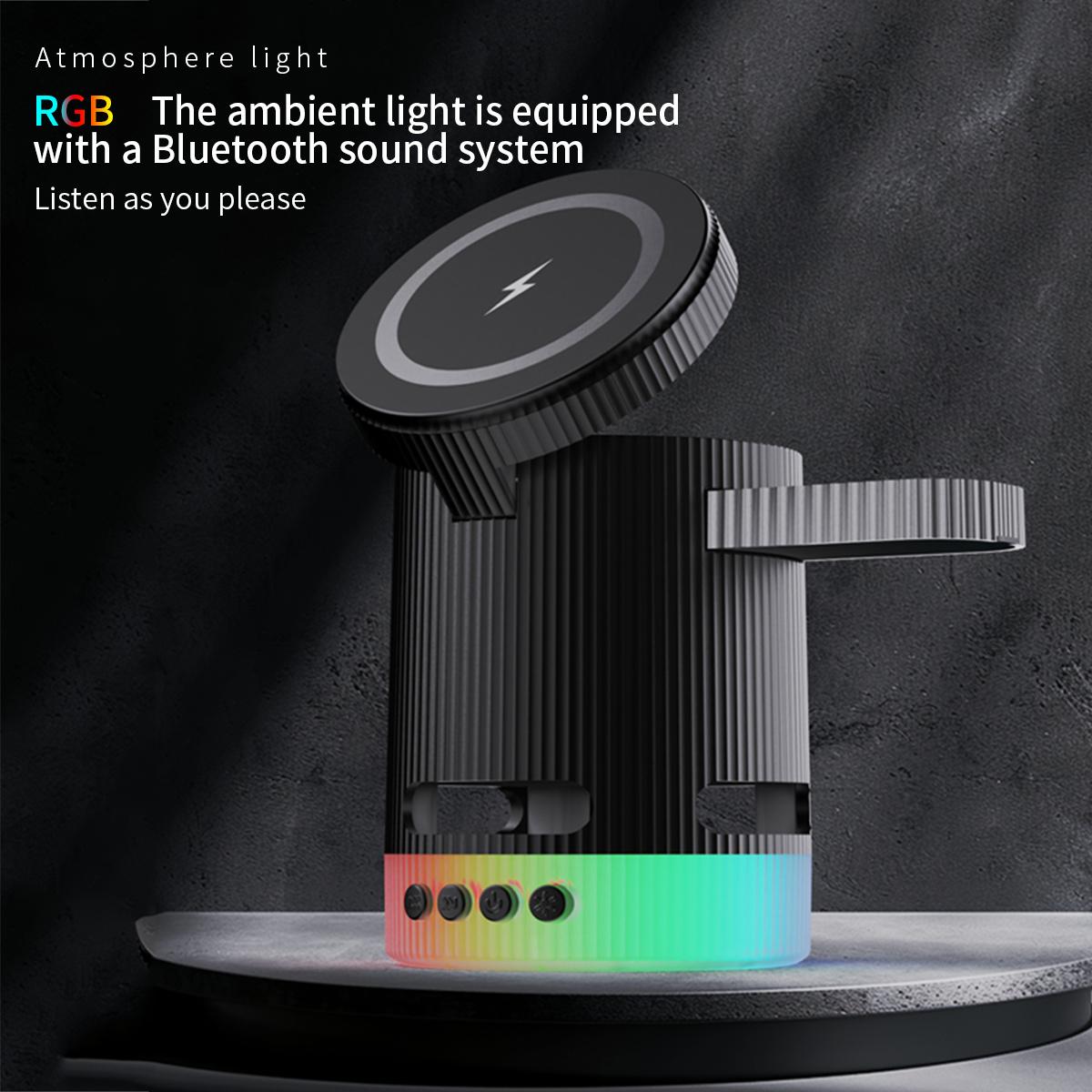 H61 4 in 1 RGB Bluetooth-compatible Speaker Foldable Wireless Charger for Phone/Earphone/Watch White
H61 4 in 1 RGB Bluetooth-compatible Speaker Foldable Wireless Charger for Phone/Earphone/Watch White
