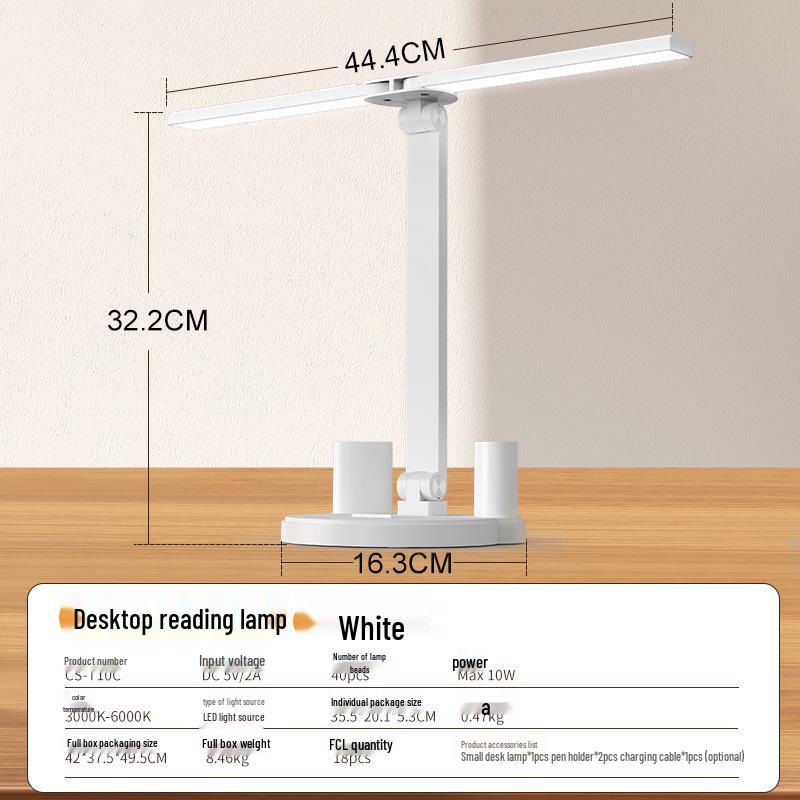 Світлодіодна подвійна складана настільна лампа для студентів, безпечна для очей Standard + USB to Type-C Cable
Світлодіодна подвійна складана настільна лампа для студентів, безпечна для очей Standard + USB to Type-C Cable