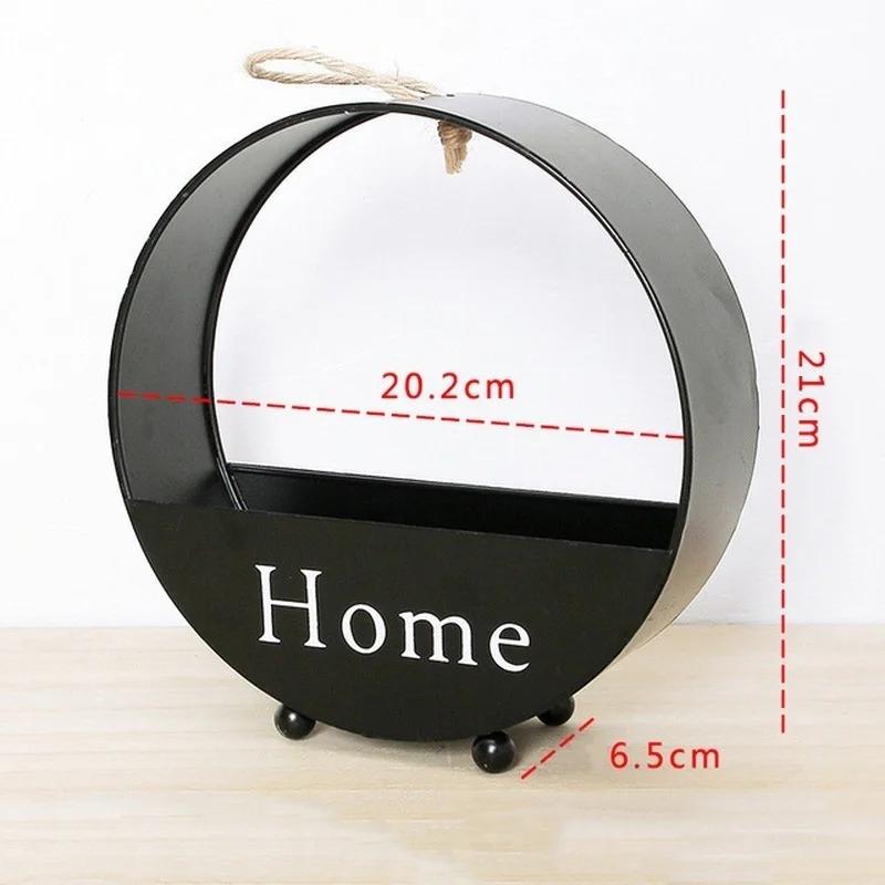 Новая скандинавская кованая настенная цветочная корзина круглый цветочный горшок настенное крепление чёрный