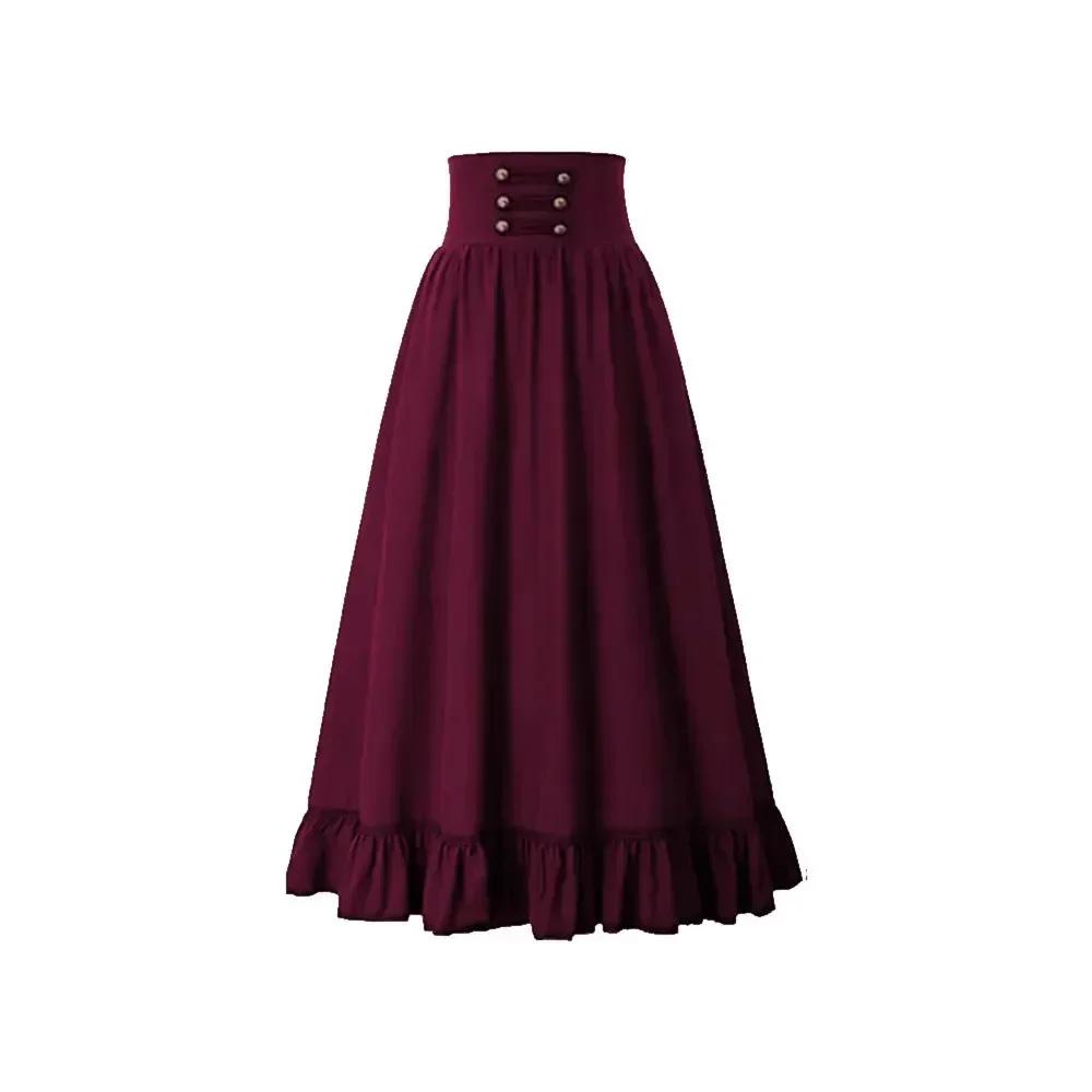 Vintage Renaissance Pleated Maxi Corset Button Skirt Women A Line Costume Victoria High Waist Gown Big Swing Floor Ruffle Skirt XS вина червоного кольору
Vintage Renaissance Pleated Maxi Corset Button Skirt Women A Line Costume Victoria High Waist Gown Big Swing Floor Ruffle Skirt XS вина червоного кольору