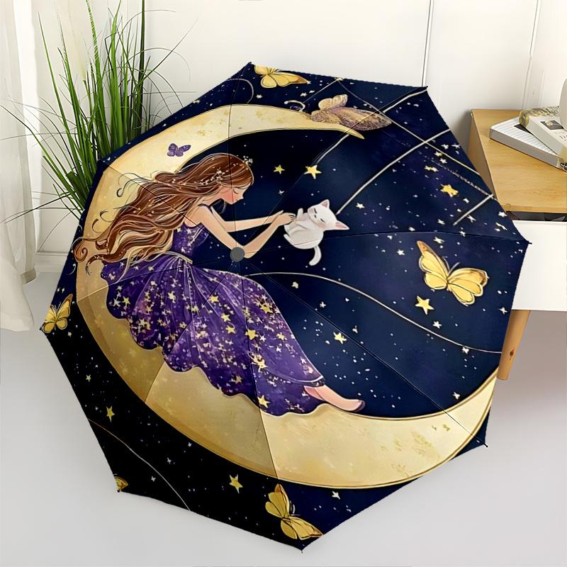 1pc Starry Night Moon Swing with Cats Automatic Opening/Closing Umbrella Foldable Design, 8-Bone Iron Frame, Outdoor, Ideal Gift for Fans, Travel
1pc Starry Night Moon Swing with Cats Automatic Opening/Closing Umbrella Foldable Design, 8-Bone Iron Frame, Outdoor, Ideal Gift for Fans, Travel