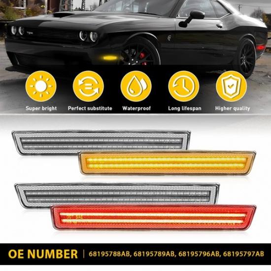 4X Amber Red LED Side Marker Lights Front Rear Set for 2015-22 Dodge Challenger
4X Amber Red LED Side Marker Lights Front Rear Set for 2015-22 Dodge Challenger