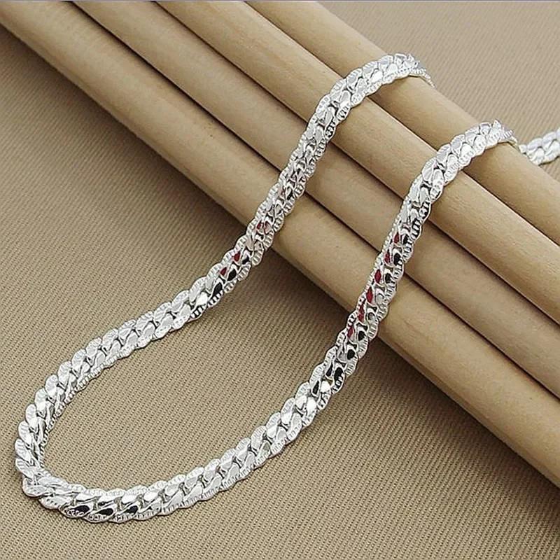 925 Silver 6MM Full Sideways Chain Necklace For Women Men Fashion Jewelry Sets Wedding Gift 40cm 16inches
925 Silver 6MM Full Sideways Chain Necklace For Women Men Fashion Jewelry Sets Wedding Gift 40cm 16inches