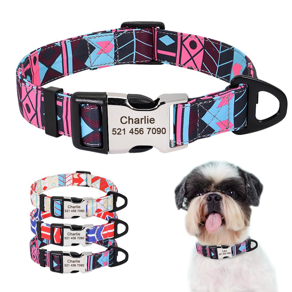 Custom Nylon Dog Collar Fashion Print Dog Collars Customized Puppy Pet Collar Engraved Name for Small Medium Large Big Dogs Pug S
Custom Nylon Dog Collar Fashion Print Dog Collars Customized Puppy Pet Collar Engraved Name for Small Medium Large Big Dogs Pug S