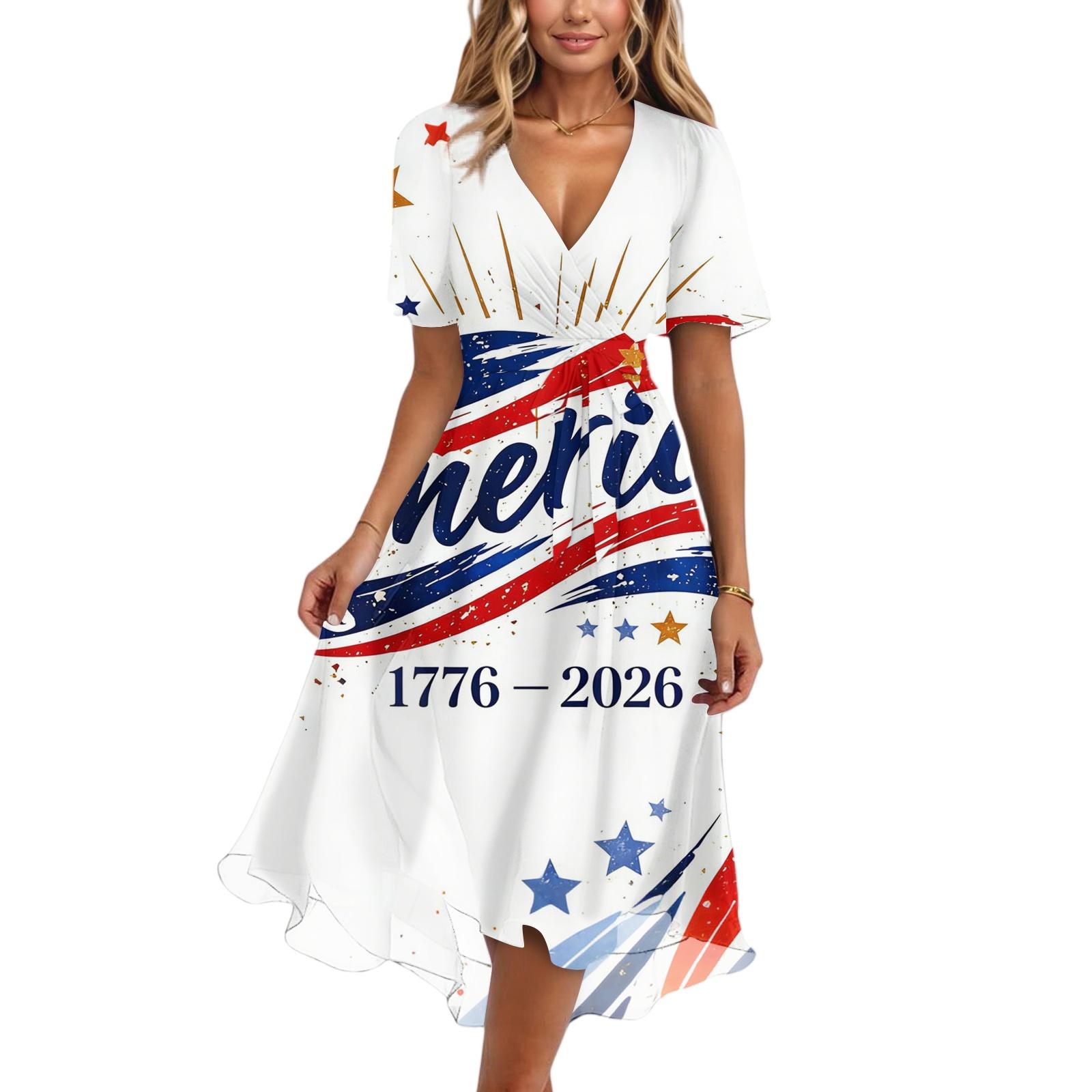 Women’s V Neck Short Sleeve Midi Dress with Abstract Print and Asymmetrical Hem for Casual or Daily Wear XL білий
Women’s V Neck Short Sleeve Midi Dress with Abstract Print and Asymmetrical Hem for Casual or Daily Wear XL білий