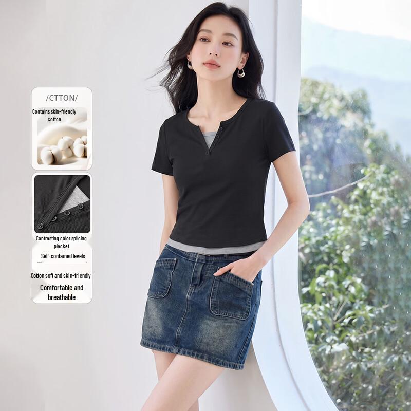 Simple Colorblock V-Neck Short Sleeve T-Shirt L
Simple Colorblock V-Neck Short Sleeve T-Shirt L