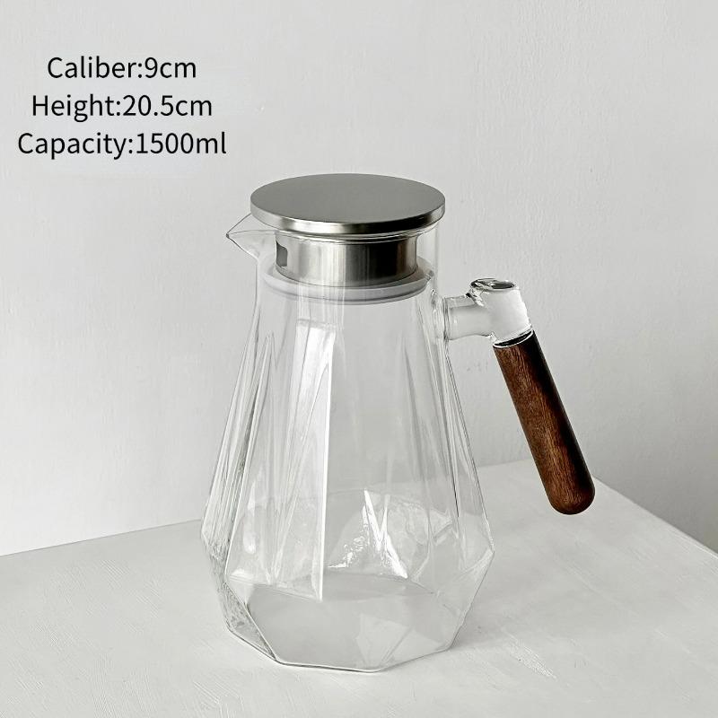 Wooden Handle Diamond-patterned Cold Water Kettle Household Borosilicate Glass Water Pitcher Large-capacity Fruit Tea Pot Jug
Wooden Handle Diamond-patterned Cold Water Kettle Household Borosilicate Glass Water Pitcher Large-capacity Fruit Tea Pot Jug
