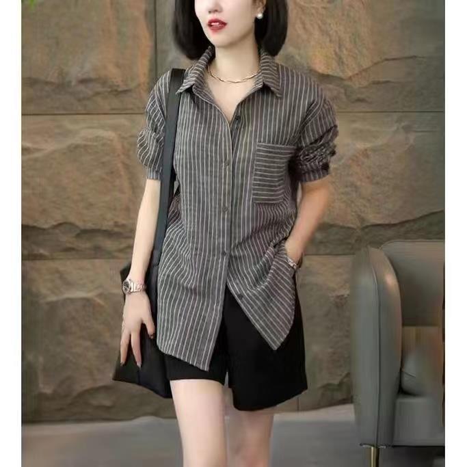 Striped Shirt Women s Autumn Fashion Retro Long-sleeved Shirt This Year s Popular Unique Tops 3XL
Striped Shirt Women s Autumn Fashion Retro Long-sleeved Shirt This Year s Popular Unique Tops 3XL