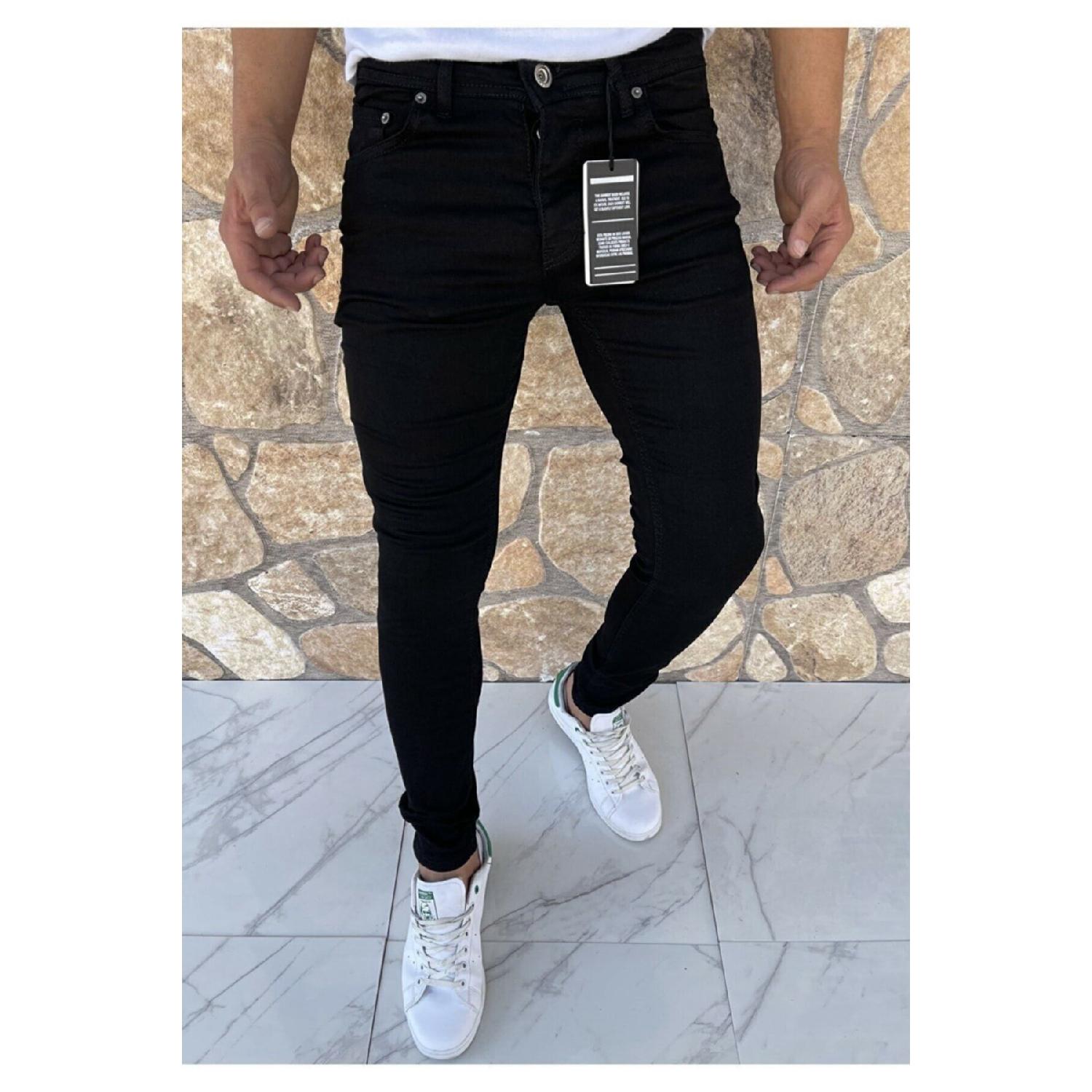 Мужские джинсы Skinny Fit Lycra Straight Black Jeans 29 чёрный 
Мужские джинсы Skinny Fit Lycra Straight Black Jeans 29 чёрный
