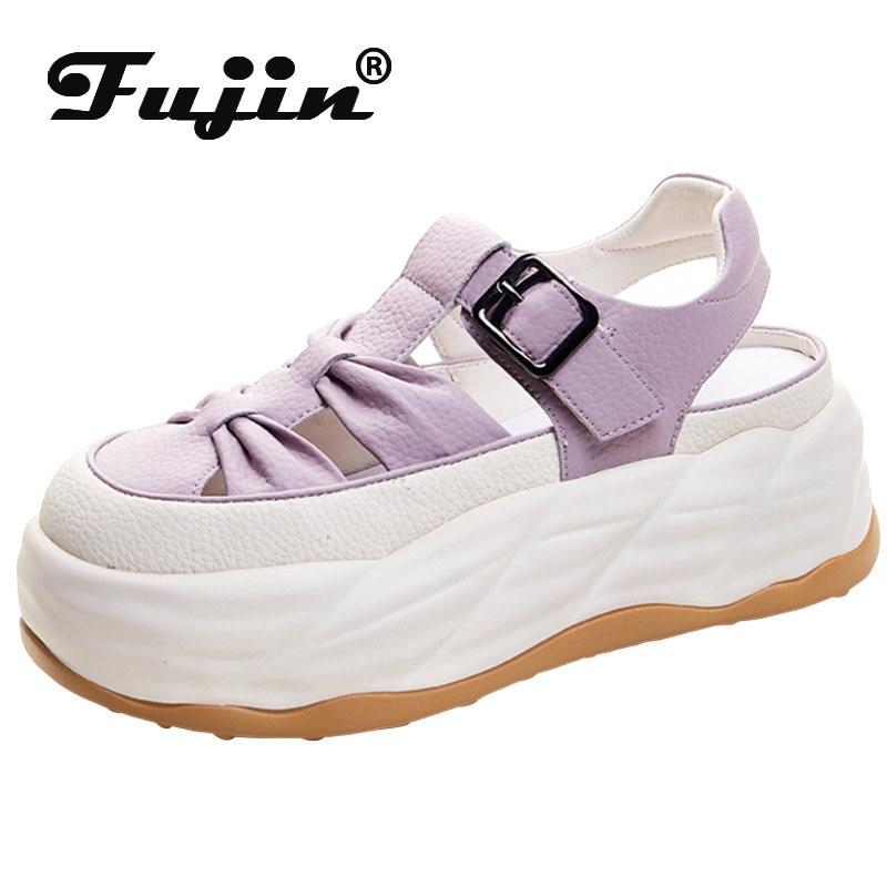 Fujin/5,5 см сандалии из натуральной кожи, женские сандалии на платформе, женские летние шлепанцы на танкетке с ремешком и пряжкой, удобная модная обувь
Fujin/5,5 см сандалии из натуральной кожи, женские сандалии на платформе, женские летние шлепанцы на танкетке с ремешком и пряжкой, удобная модная обувь