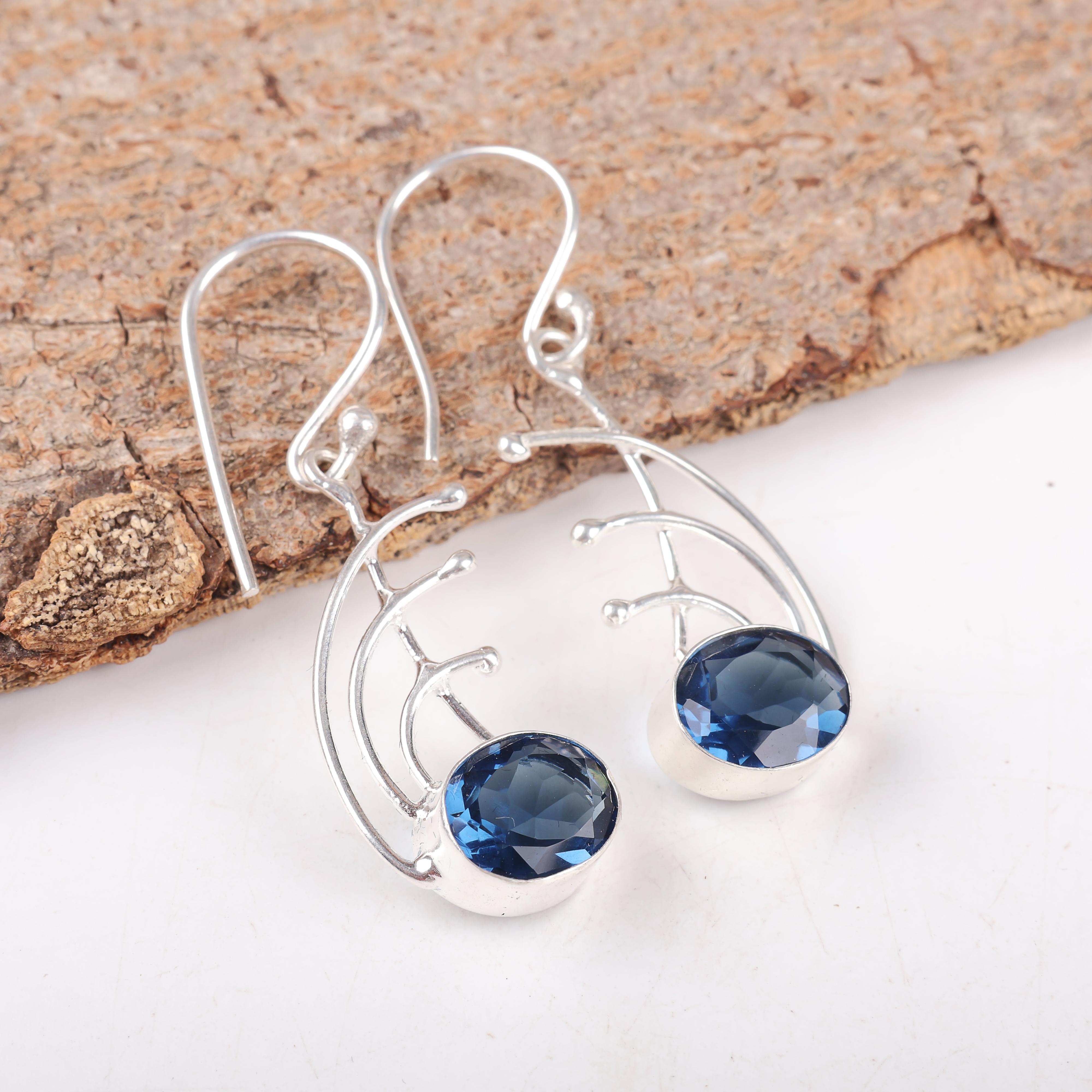 London Blue Topaz Gemstone Silver Earrings, 925 Solid Sterling Silver Earrings, Handmade Charming Silver Jewelry, For Anniversary Gift 1.77 Inches синій
London Blue Topaz Gemstone Silver Earrings, 925 Solid Sterling Silver Earrings, Handmade Charming Silver Jewelry, For Anniversary Gift 1.77 Inches синій