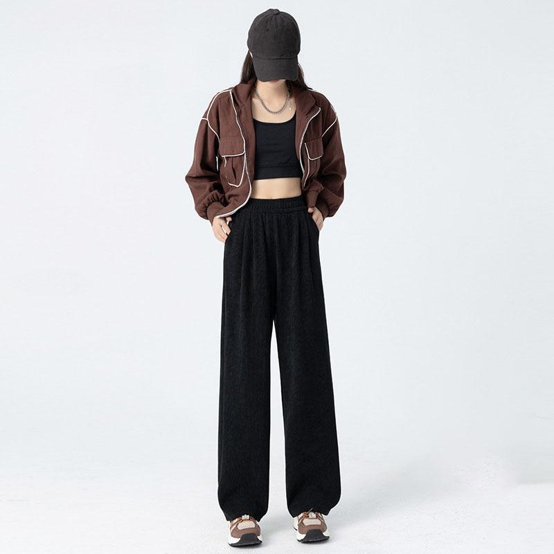 Women s Fleece-lined Elastic Knitted Wide Leg Pants Autumn High Waist Casual Mopping Straight Leg Trousers S чорний
Women s Fleece-lined Elastic Knitted Wide Leg Pants Autumn High Waist Casual Mopping Straight Leg Trousers S чорний