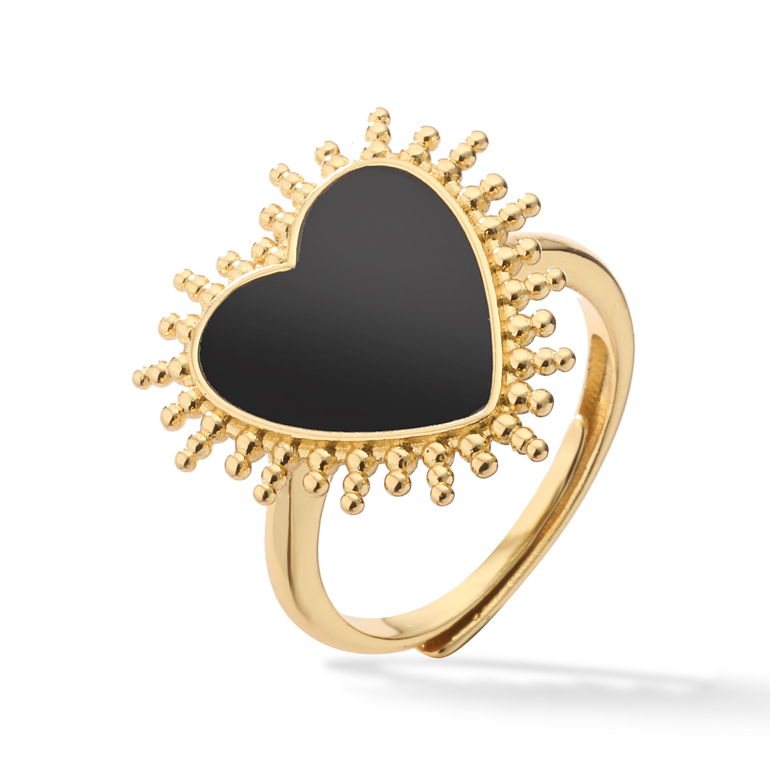 HECHENG, Heart Gold Color Rings for Women BOHO Love Heart Round Enamel Ring Female Finger Statement Fashion Zircon чорний
HECHENG, Heart Gold Color Rings for Women BOHO Love Heart Round Enamel Ring Female Finger Statement Fashion Zircon чорний