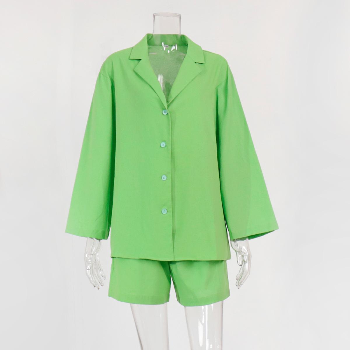 GMXIA Костюм из хлопковых шорт для женщин в Европе и США, летняя свободная однобортная рубашка с лацканами + прямые брюки с высокой талией, комплект из двух предметов XL зелёный
GMXIA Костюм из хлопковых шорт для женщин в Европе и США, летняя свободная однобортная рубашка с лацканами + прямые брюки с высокой талией, комплект из двух предметов XL зелёный