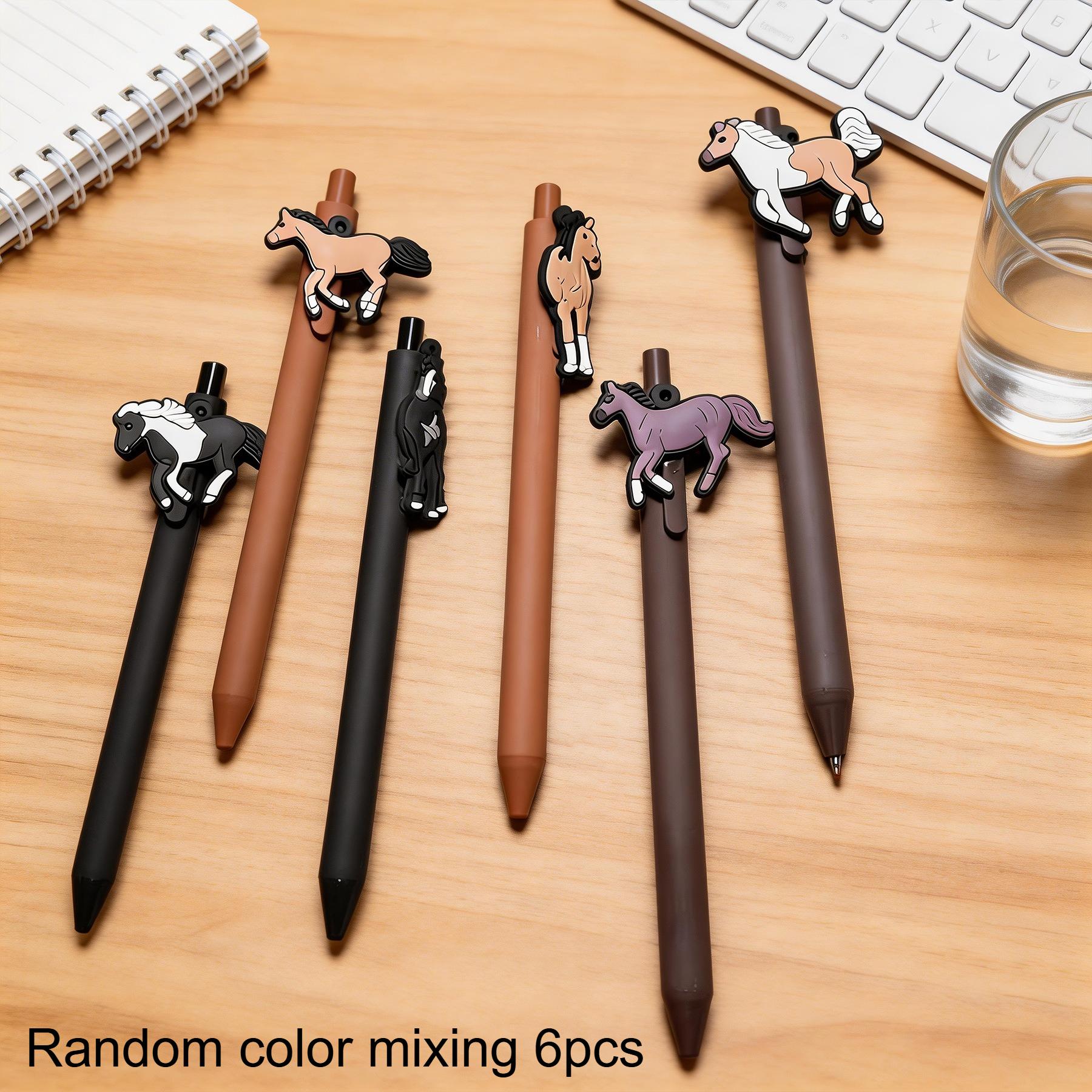 6pcs Horse Theme Party Gift Pens Black Brown Penholder Horse Cartoon Theme Party Favors 0.5 Mm Black Ink Fine Point Retractable
6pcs Horse Theme Party Gift Pens Black Brown Penholder Horse Cartoon Theme Party Favors 0.5 Mm Black Ink Fine Point Retractable