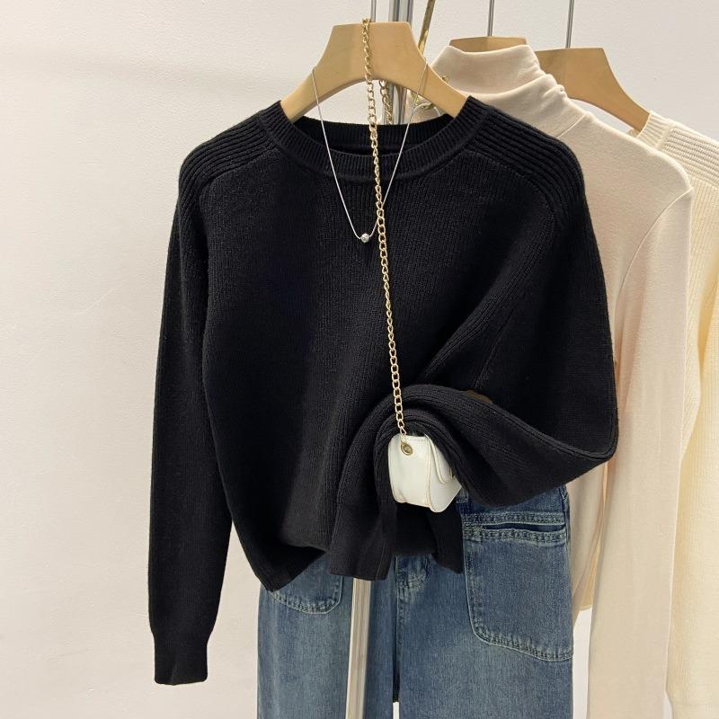 Slack soft waxy knitted sweater women s spring simple versatile loose top solid color versatile bottoming shirt L чорний
Slack soft waxy knitted sweater women s spring simple versatile loose top solid color versatile bottoming shirt L чорний