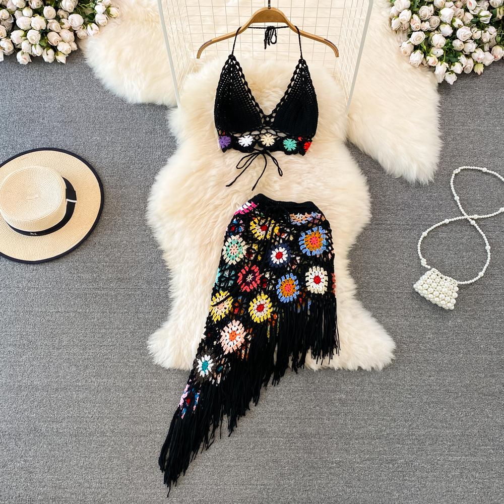 В’язане бікіні в стилі ретро для пляжного відпочинку. Жіночий бюстгальтер на бретельках + спідниця нестандартної форми з китицями. Модний літній сексуальний приморський костюм із двох частин. One Size чорний
В’язане бікіні в стилі ретро для пляжного відпочинку. Жіночий бюстгальтер на бретельках + спідниця нестандартної форми з китицями. Модний літній сексуальний приморський костюм із двох частин. One Size чорний