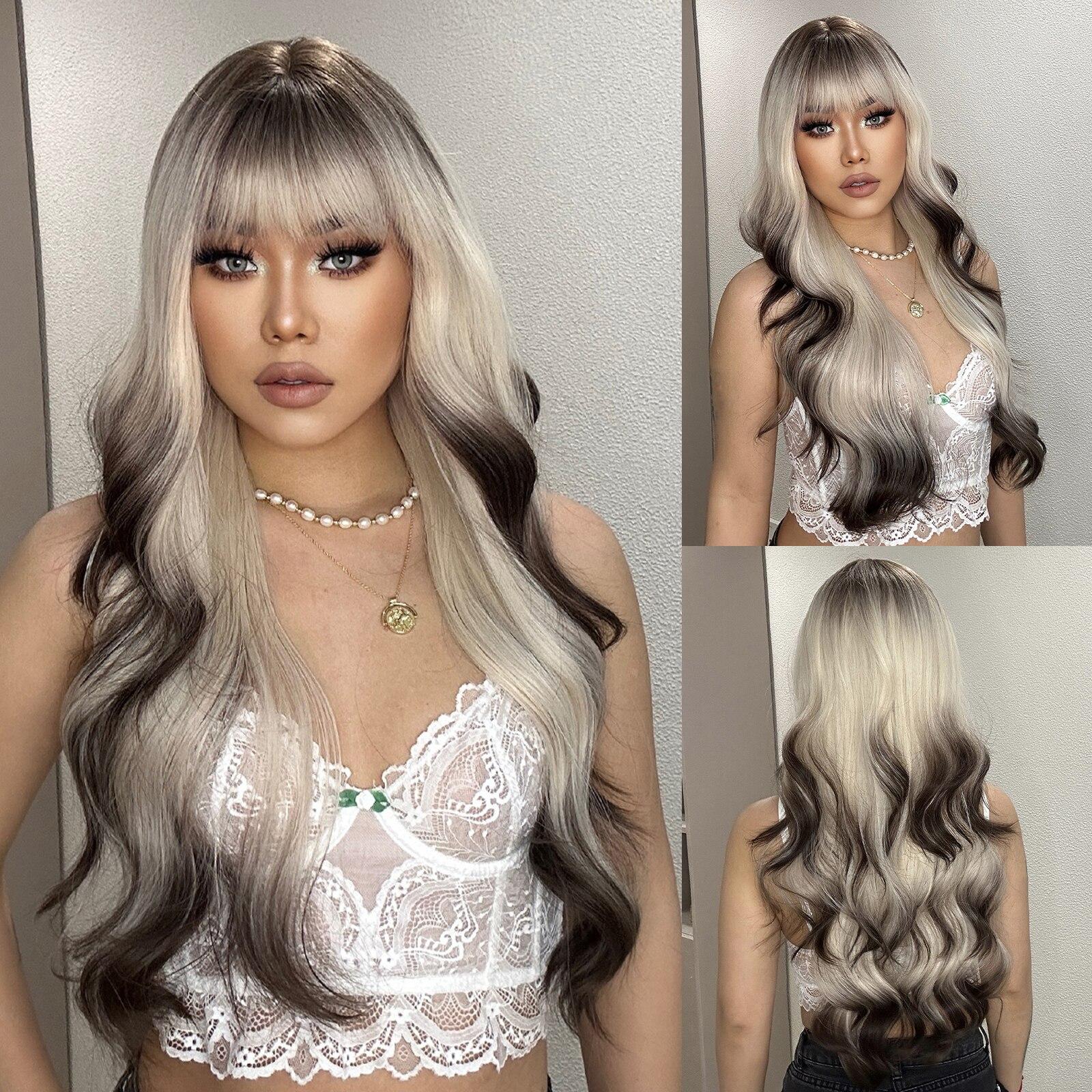 LOUIS FERRE Long Wave Ombre Black Blue Wigs with Bangs for Black Women Natural Synthetic Wig Party Daily Heat Resistant Wig
LOUIS FERRE Long Wave Ombre Black Blue Wigs with Bangs for Black Women Natural Synthetic Wig Party Daily Heat Resistant Wig