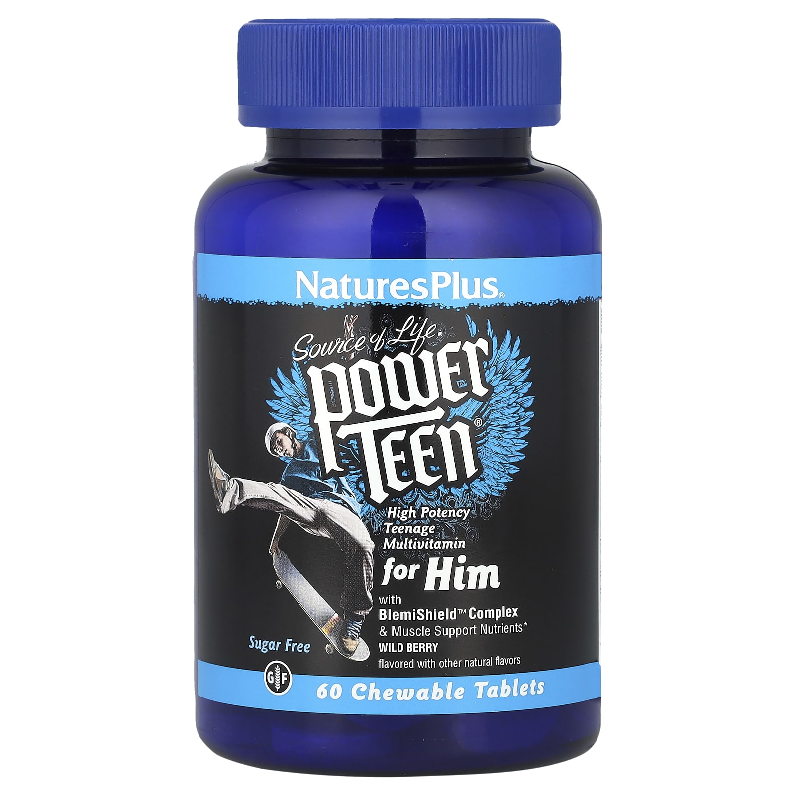 NaturesPlus, Source of Life, Power Teen® for Power, без цукру, лісова ягода, 60 жувальних таблеток
NaturesPlus, Source of Life, Power Teen® for Power, без цукру, лісова ягода, 60 жувальних таблеток