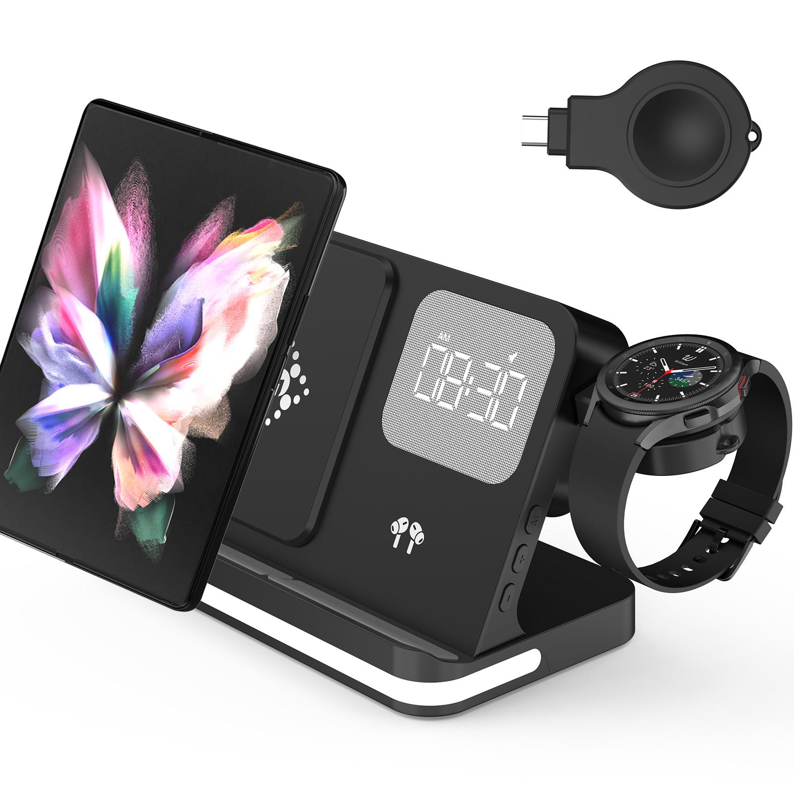 B-22 3 in 1 Wireless Charger 15W Charging Station for Samsung Galaxy Phone/Watch/Buds with Alarm Clock Black
B-22 3 in 1 Wireless Charger 15W Charging Station for Samsung Galaxy Phone/Watch/Buds with Alarm Clock Black