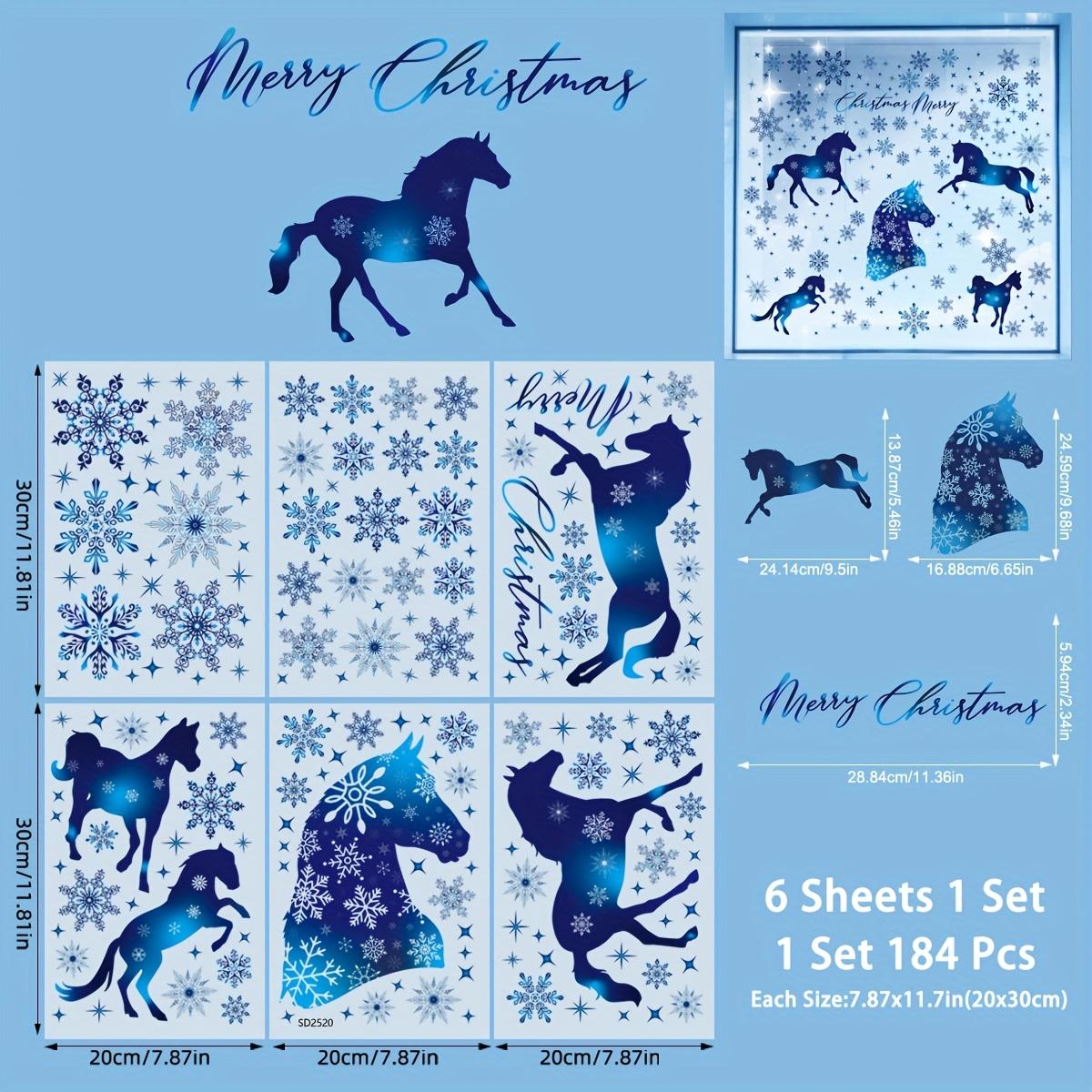 6 шт. Праздничные синие наклейки на окна с лошадками и снежинками - 184 шт. Двусторонние ПВХ наклейки, Многоразовый зимний праздничный декор для Нового года
6 шт. Праздничные синие наклейки на окна с лошадками и снежинками - 184 шт. Двусторонние ПВХ наклейки, Многоразовый зимний праздничный декор для Нового года