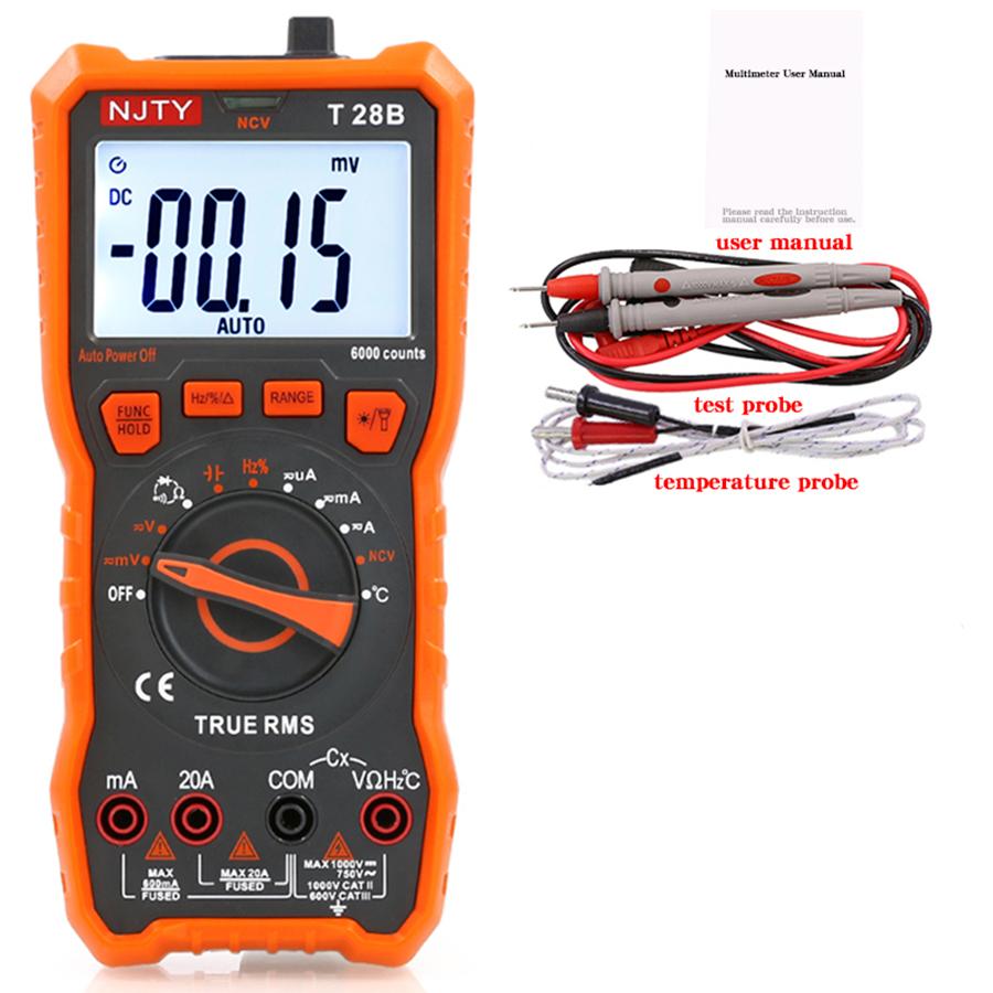 Мультиметр NJTY T28B Високоточний цифровий дисплей Багатофункціональний лічильник побутового електрика
Мультиметр NJTY T28B Високоточний цифровий дисплей Багатофункціональний лічильник побутового електрика