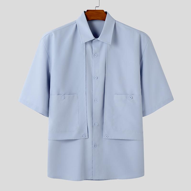 INCERUN Мужские летние рубашки свободного покроя с коротким рукавом и пуговицами из двух частей S синий
INCERUN Мужские летние рубашки свободного покроя с коротким рукавом и пуговицами из двух частей S синий