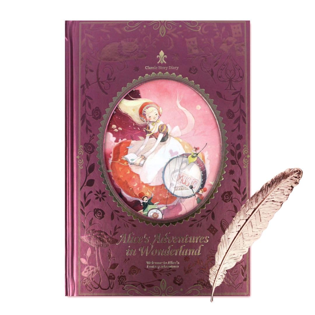 of Creative Notebook Journal Alice in Wonderland Travel to a Fantastic World B6 Size Fantasy Illustration Notebook with Angel Wing Bookmark Color красный
of Creative Notebook Journal Alice in Wonderland Travel to a Fantastic World B6 Size Fantasy Illustration Notebook with Angel Wing Bookmark Color красный
