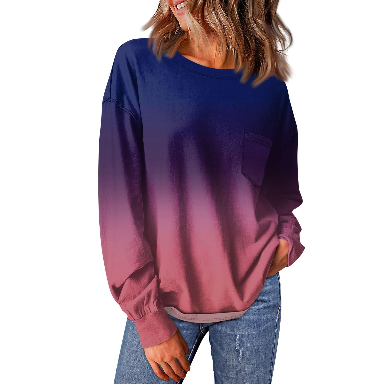 Женский повседневный свободный топ с круглым вырезом и карманами с градиентным принтом и длинными рукавами XL фиолетовый
Женский повседневный свободный топ с круглым вырезом и карманами с градиентным принтом и длинными рукавами XL фиолетовый