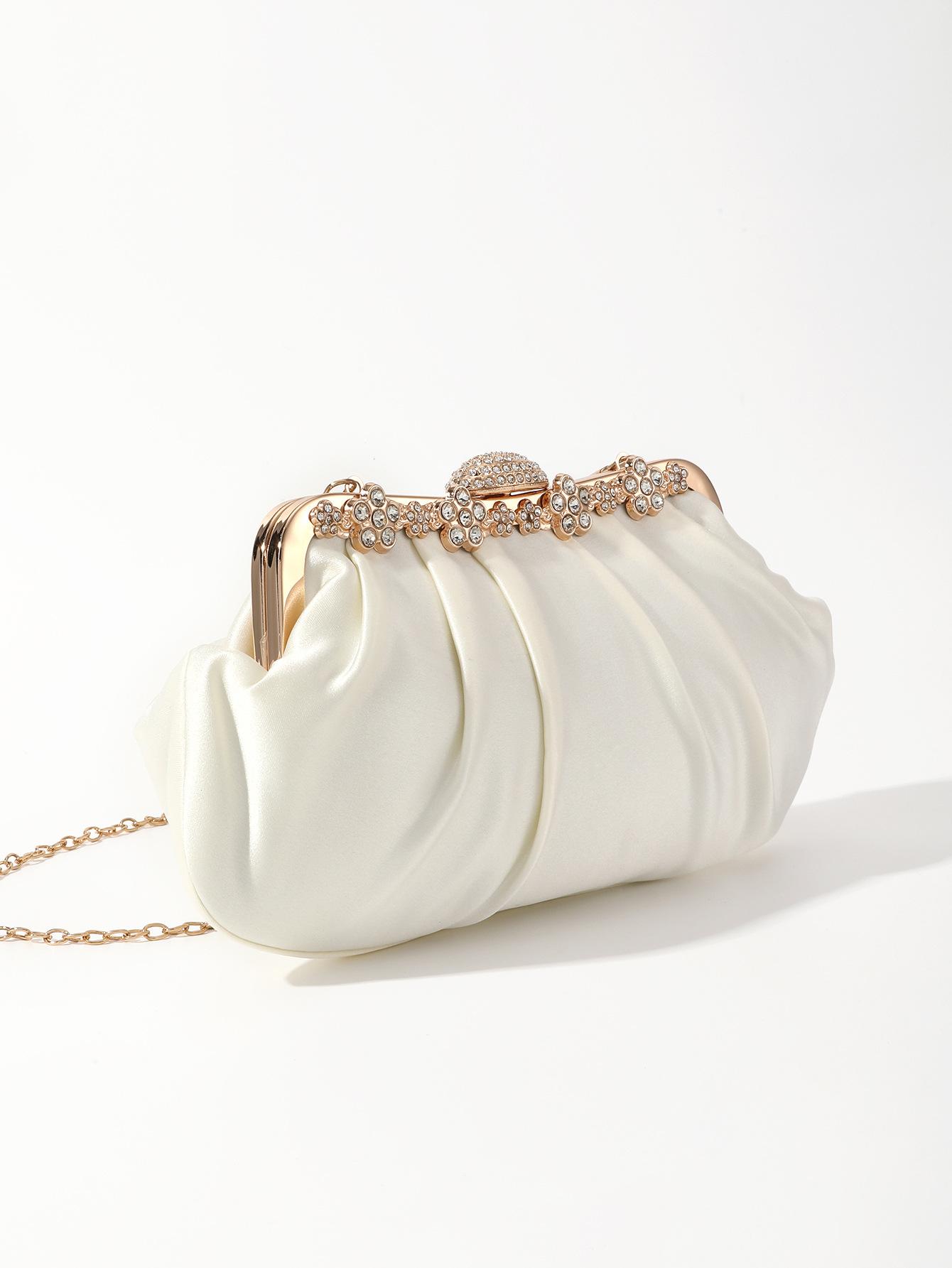 White Satin Small Clutch Handbags For Women Fashion Rhinestone Inlay Party Evening Bag Daily Chain Shoulder Bag Ladies Clutches
White Satin Small Clutch Handbags For Women Fashion Rhinestone Inlay Party Evening Bag Daily Chain Shoulder Bag Ladies Clutches